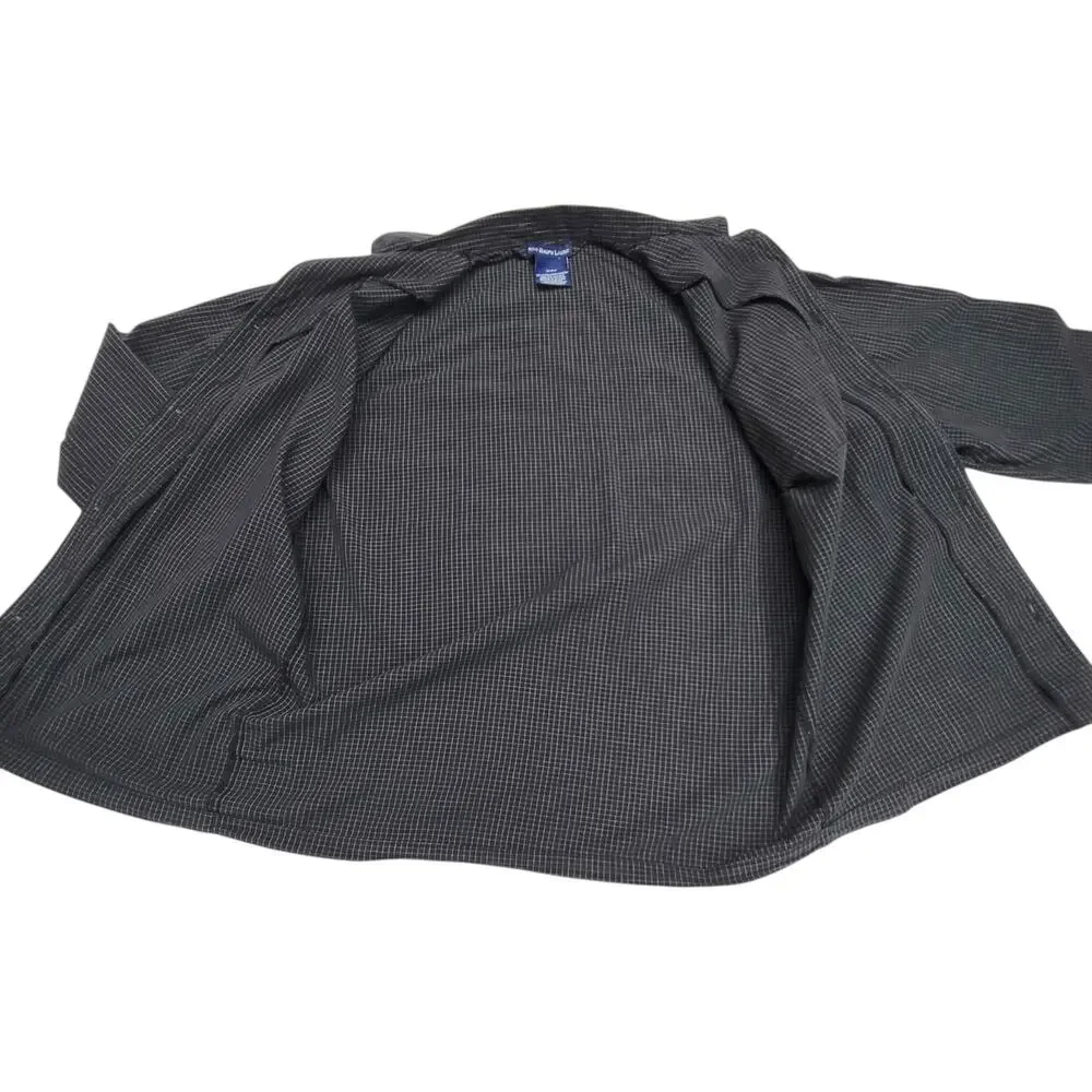 Polo Ralph Lauren Pajama Shirt Mens Medium Black Grid Check Sleepwear Button Up